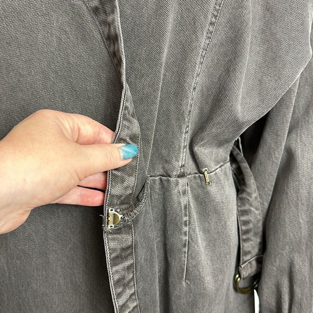 Young Fabulous & Broke Washed Gray Denim Wrap Mini Dress - Picture 7 of 16